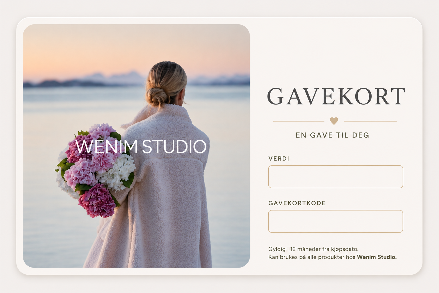 Gavekort – Wenim Studio