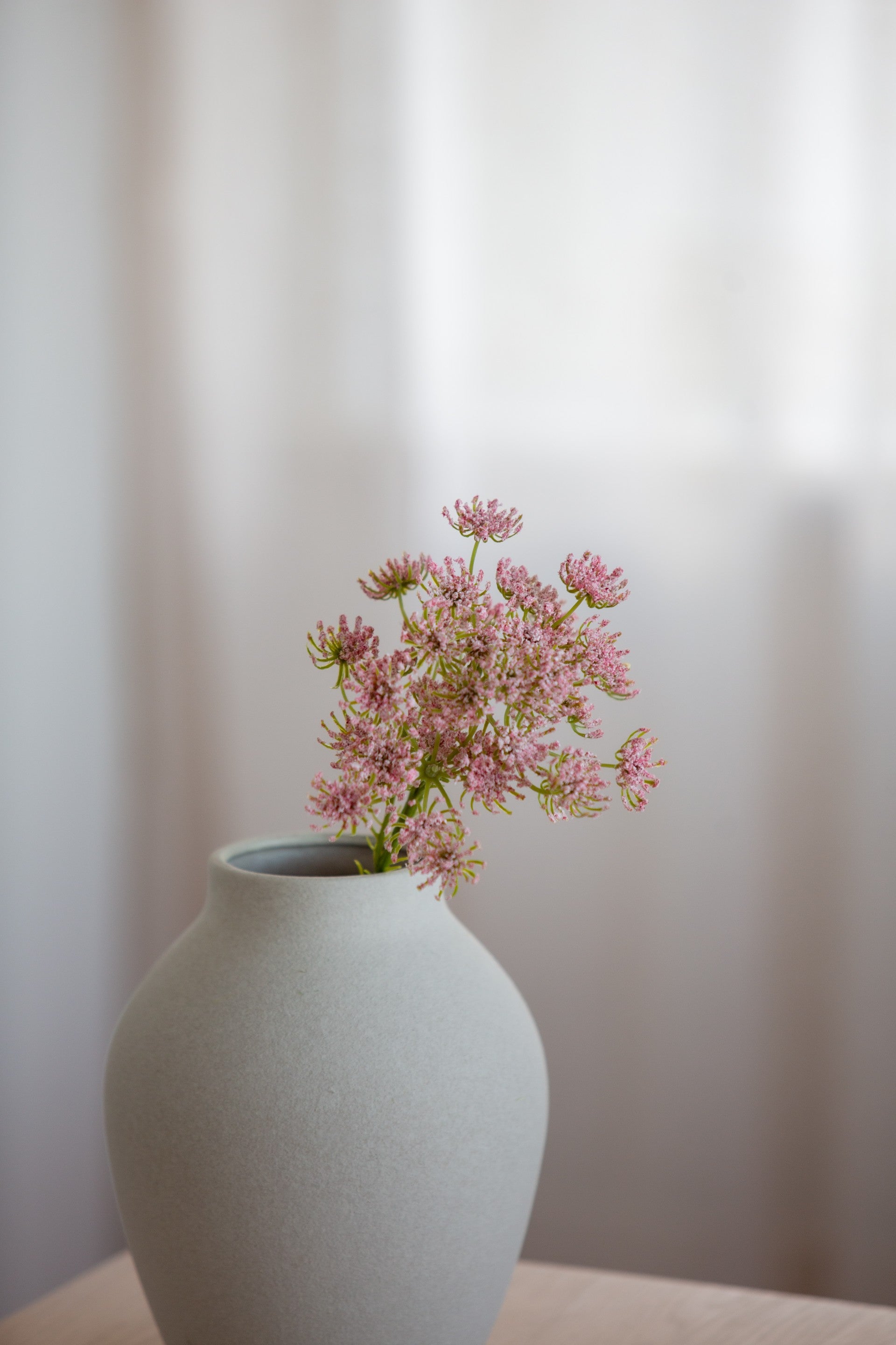 Naturtro kunstig Queen Annes lace stilk rosa