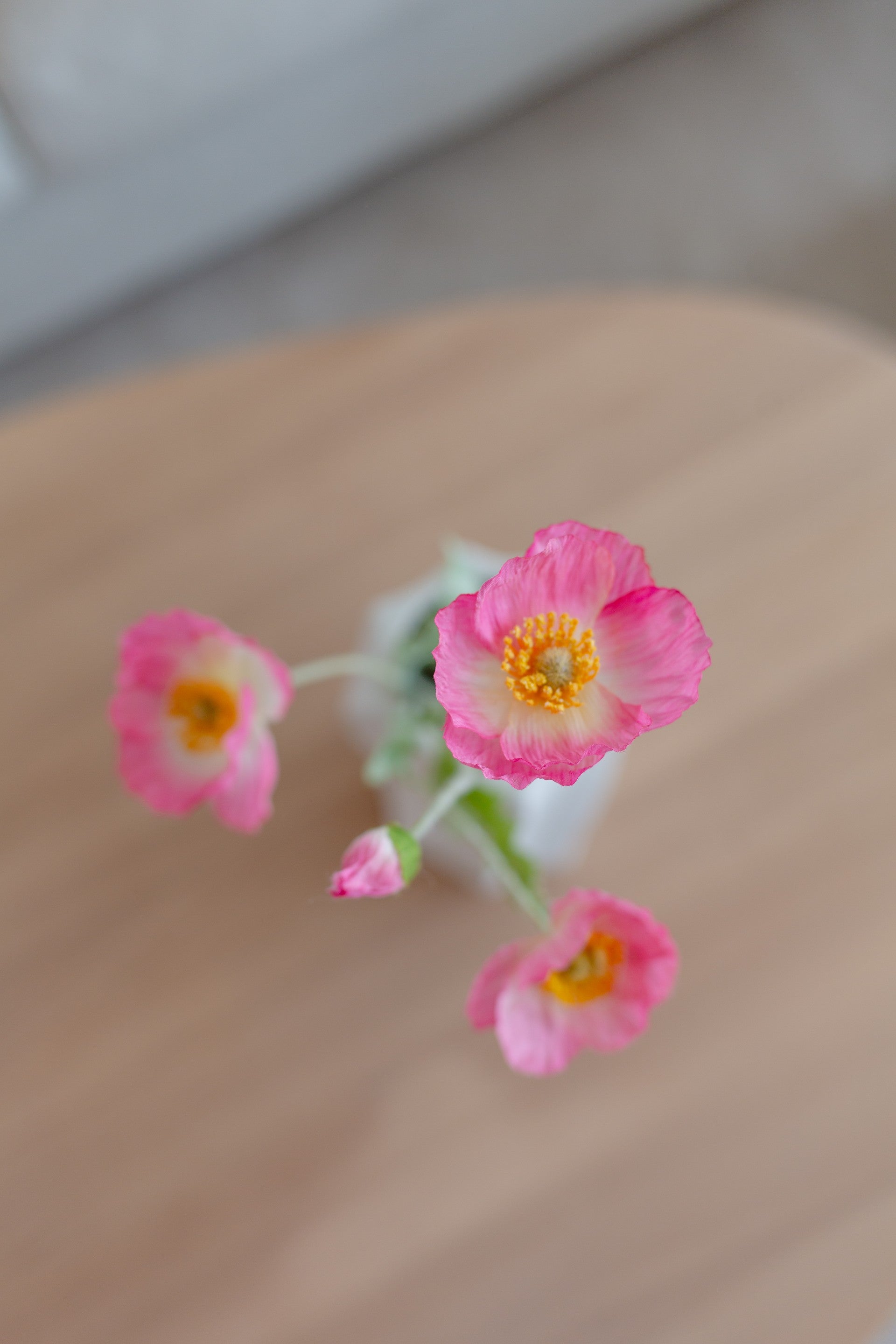 Naturtro kunstig valmueblomst rosa til kunstige blomsterbuketter