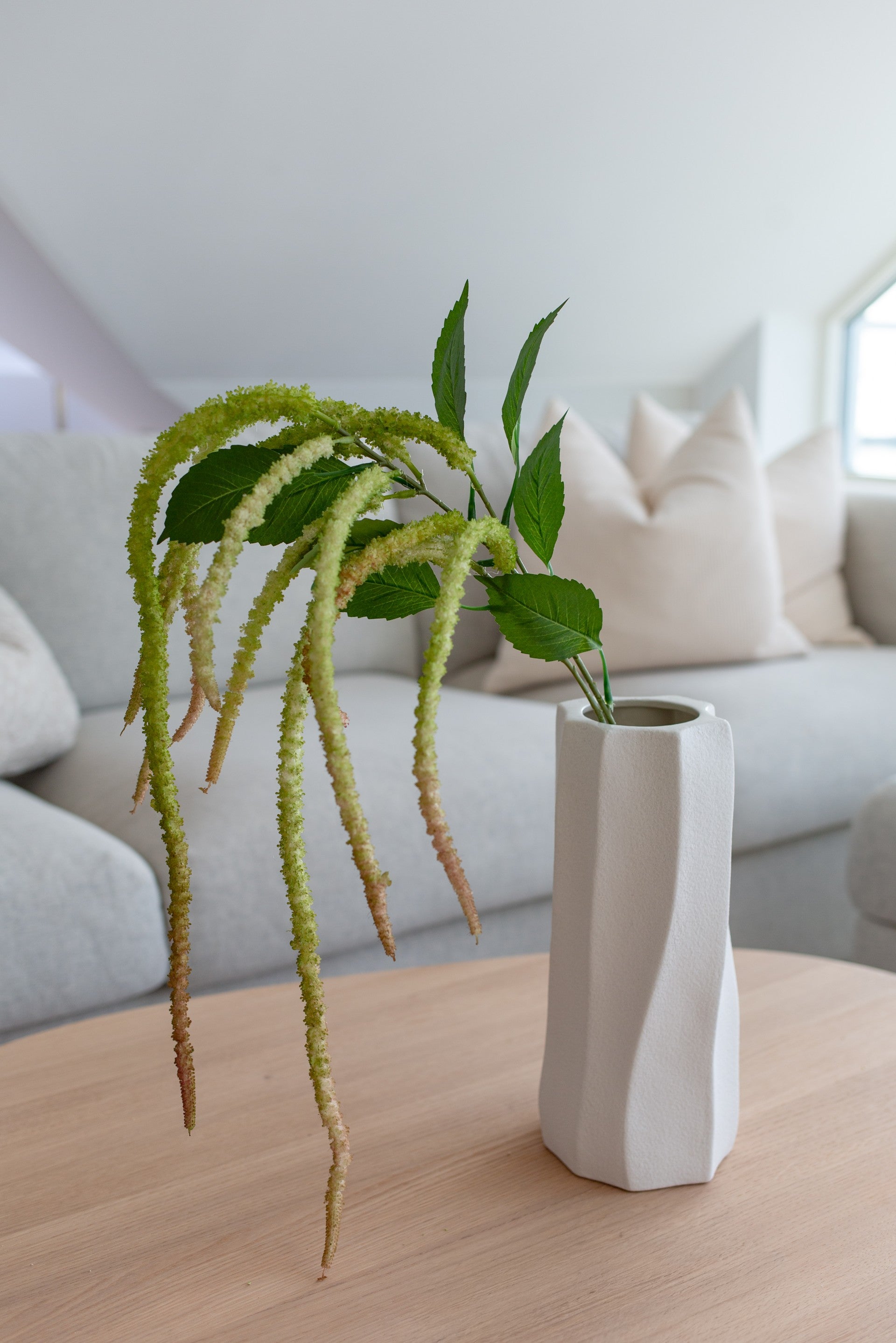 Kunstig amaranthus rødgrønn stilk til buketter med kunstige blomster