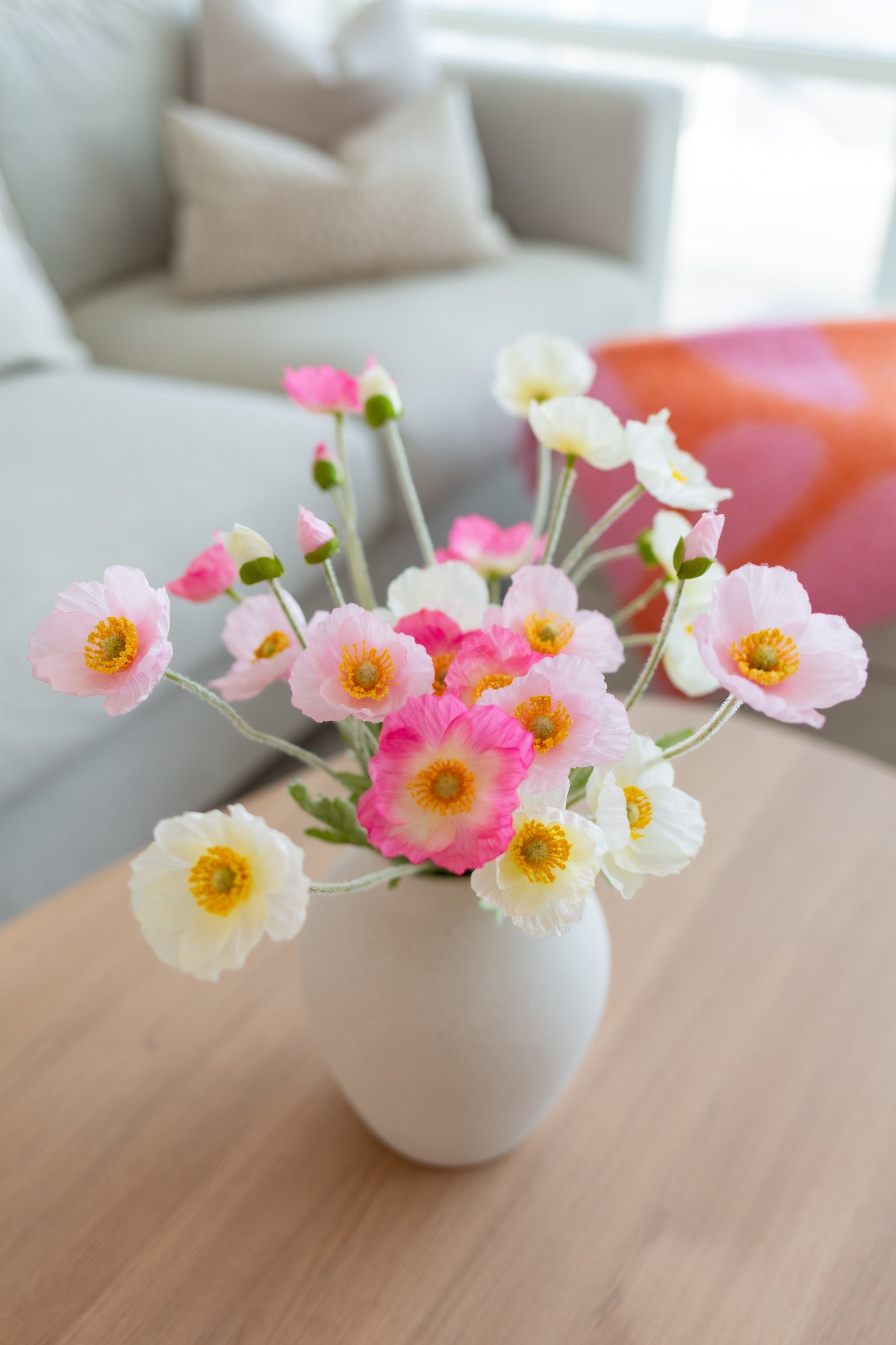 Kunstig blomsterbukett Lys Engblomst med naturtro kunstige blomster
