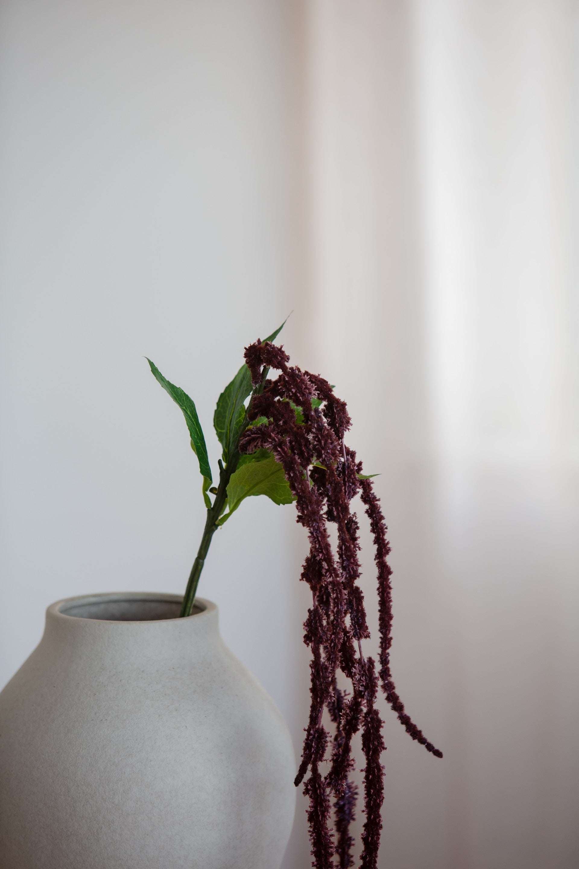 Naturtro kunstig amaranthus stilk burgunder