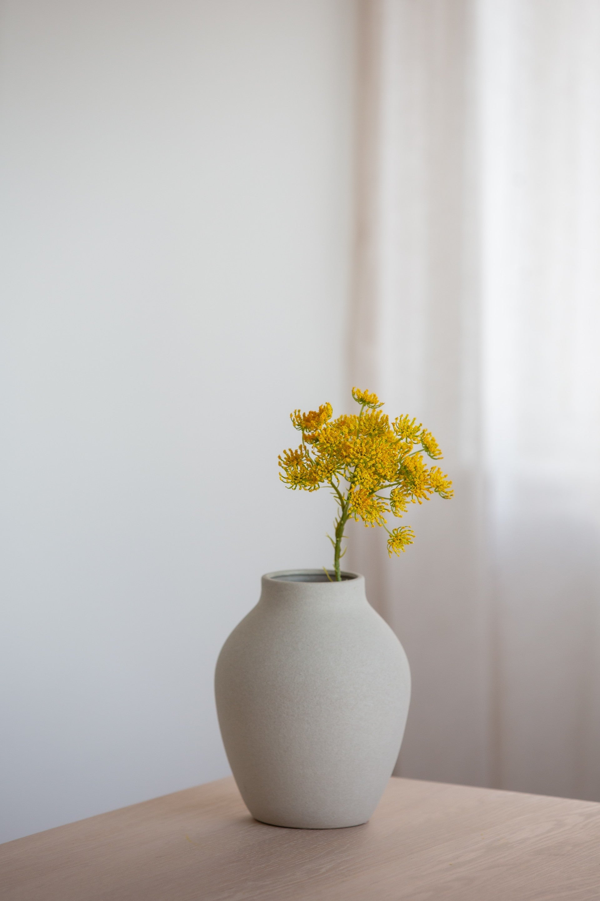 Naturtro kunstig Queen Annes lace stilk gul